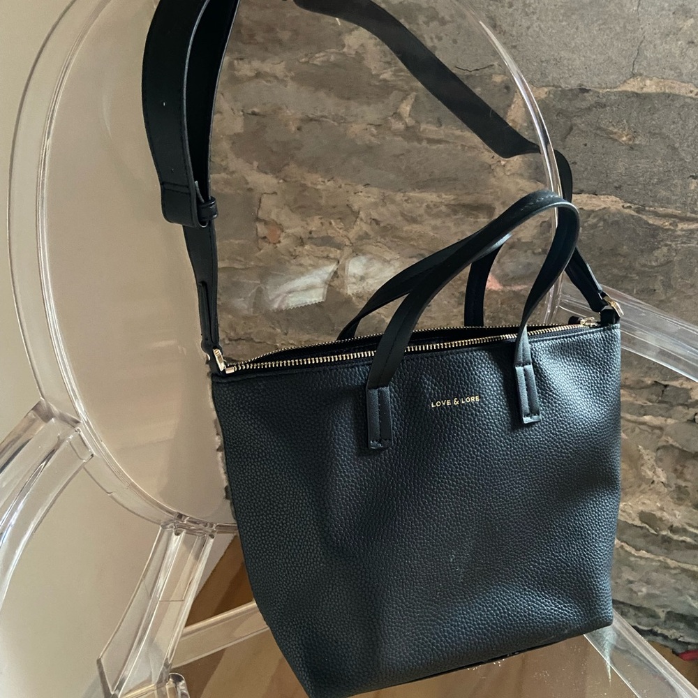 Elegant Black Tote (mini) by Love & Lore crossbody/shoulder - vegan